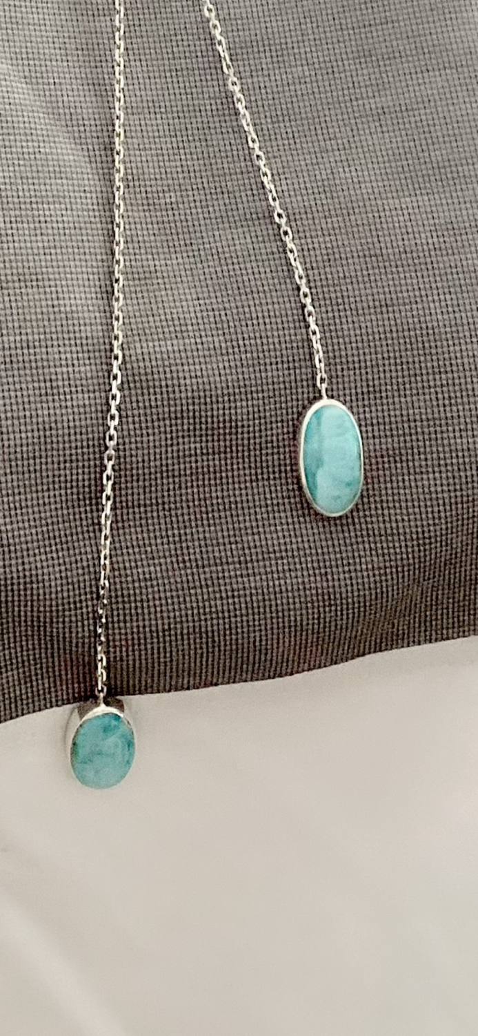 Thumbnail: Collier Cravate double Larimar