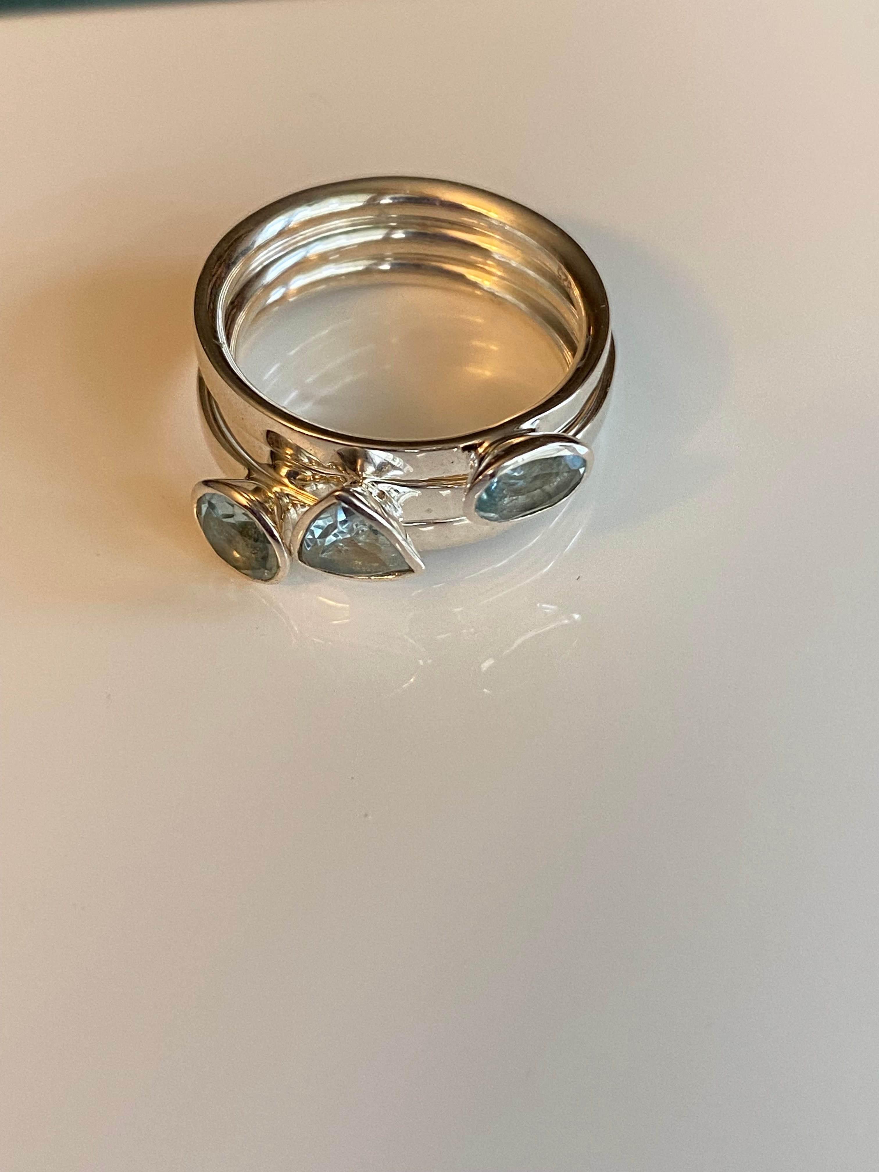 Bague Triplette de topazes