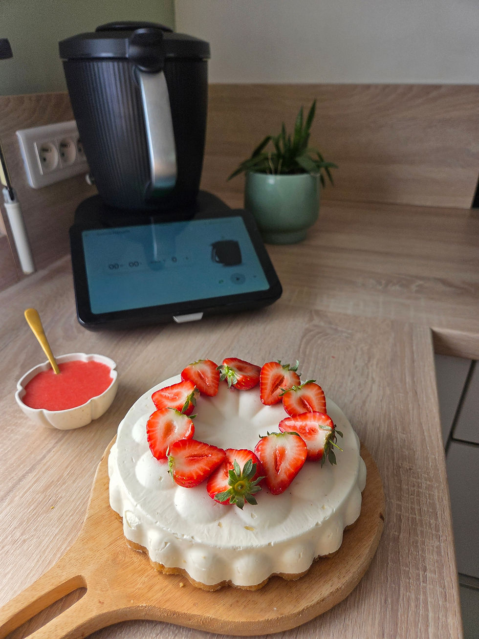 Cheesecake aux fraises facile au Thermomix