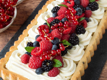 Tarte renversée aux fruits rouges et à la vanille