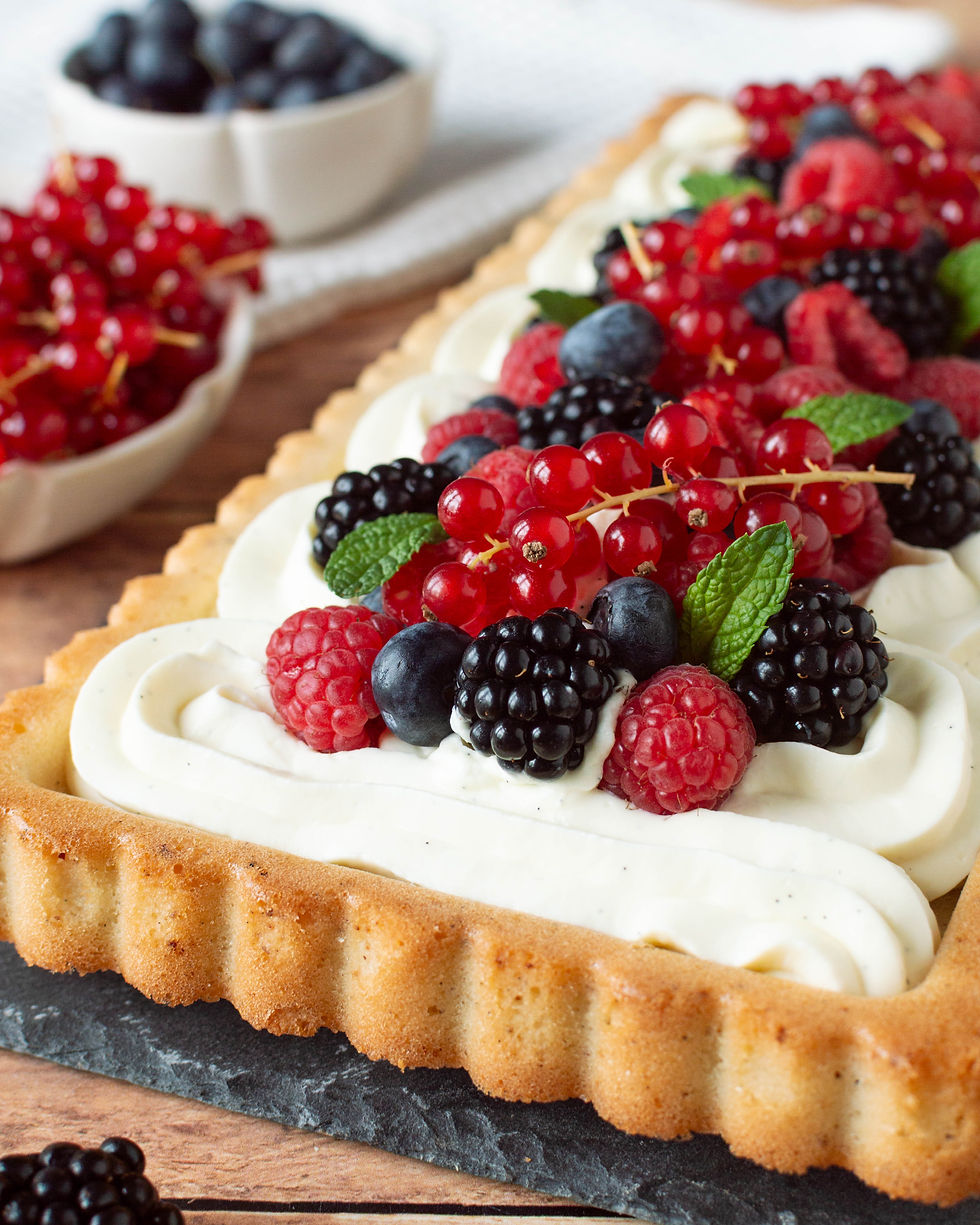 Tarte Renversée Rectangulaire fruits rouges vanille