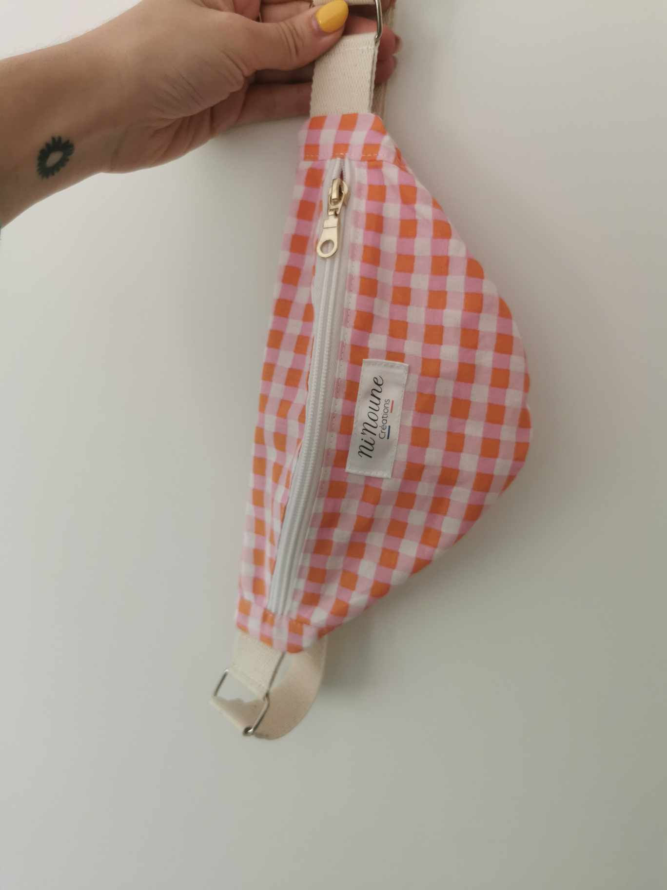 Sac Banane Nini carreau orange XS