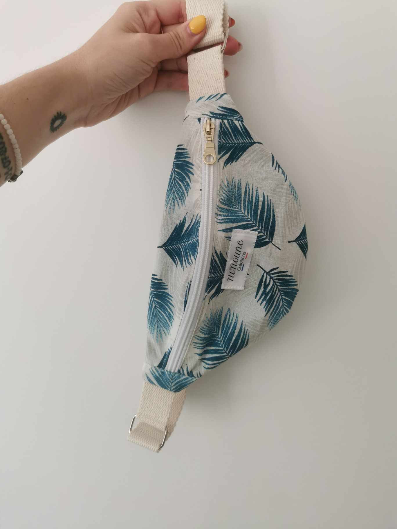 Sac Banane Nini feuille bleu XS