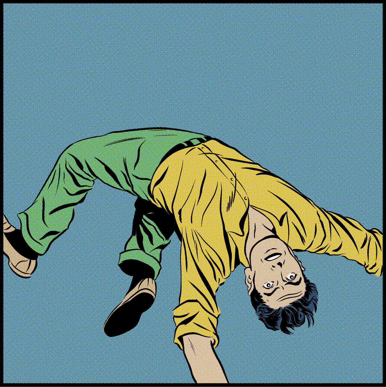 Matthew Borgen, "White Man in Yellow Shirt Falling" Framed Print