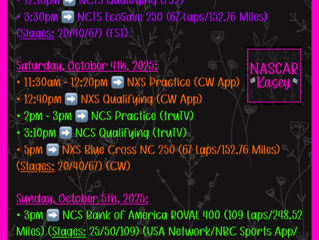 Charlotte Roval Weekend Schedule
