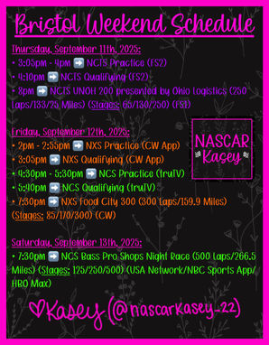 Bristol Weekend Schedule