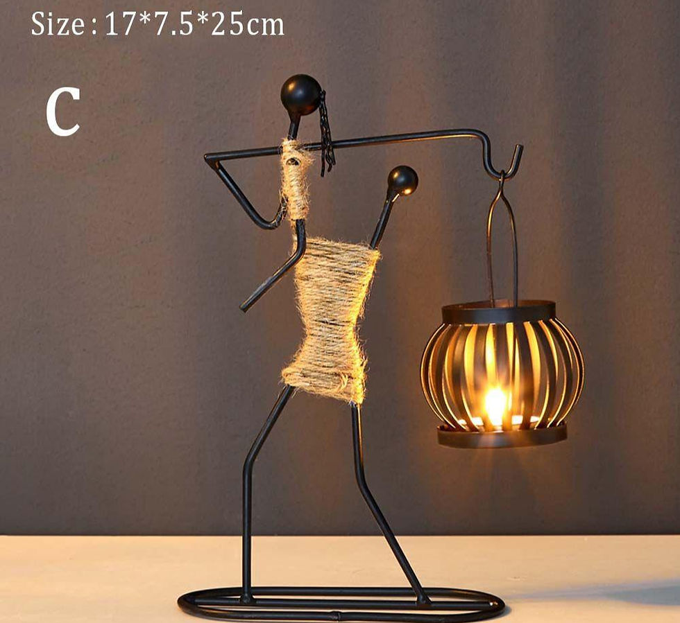 Miniatura: Suporte para Vela Nórdico Abstrato em Metal