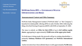 WeWork India IPO - Governance Watch: Opportunities and Risks