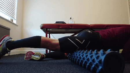 Foam Rolling quads with a Rumbleroller