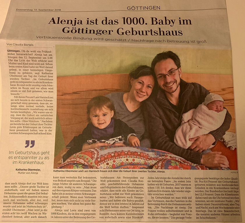 Zeitungsartikel 2018 Geburtshaus Göttingen 1000. Baby.jpg