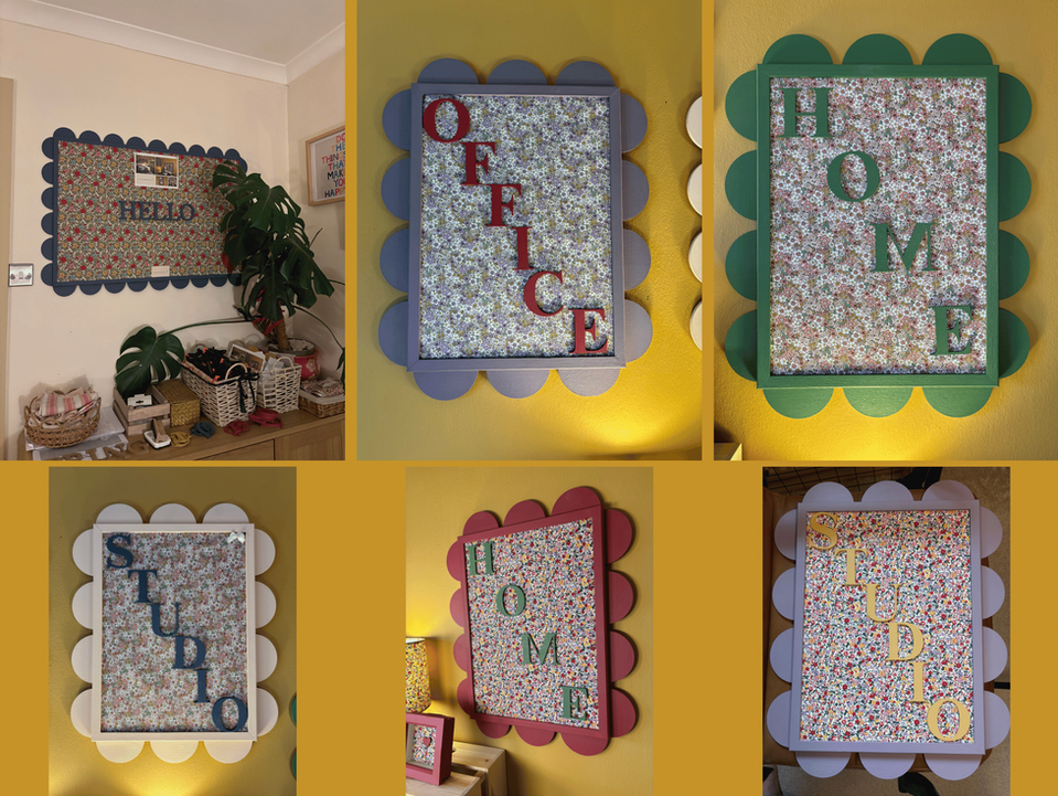 Various pictures of personalised noticeboards