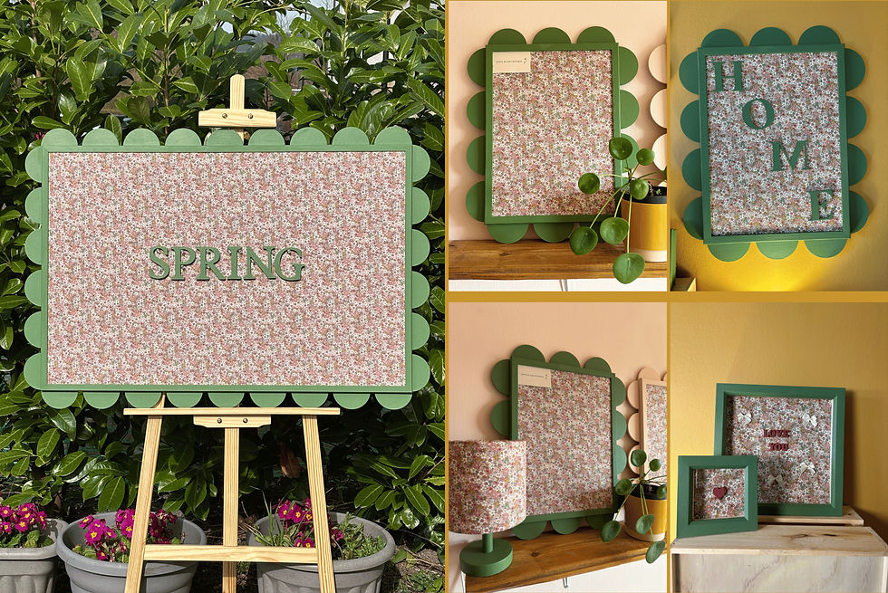 Thumbnail: Spring floral display with noticeboards, lamps, and picture frames