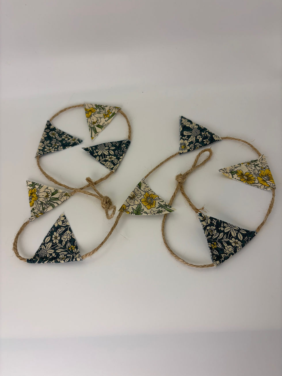 Thumbnail: Handmade Floral Fabric Mini Bunting (5cm triangle)