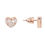 Thumbnail: Heart Sparkling Stud Earrings Rosegold