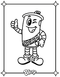 Coloring page of Cosmo the robot