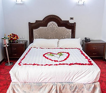 room rose pedal decoration valentines day ras amba hotel
