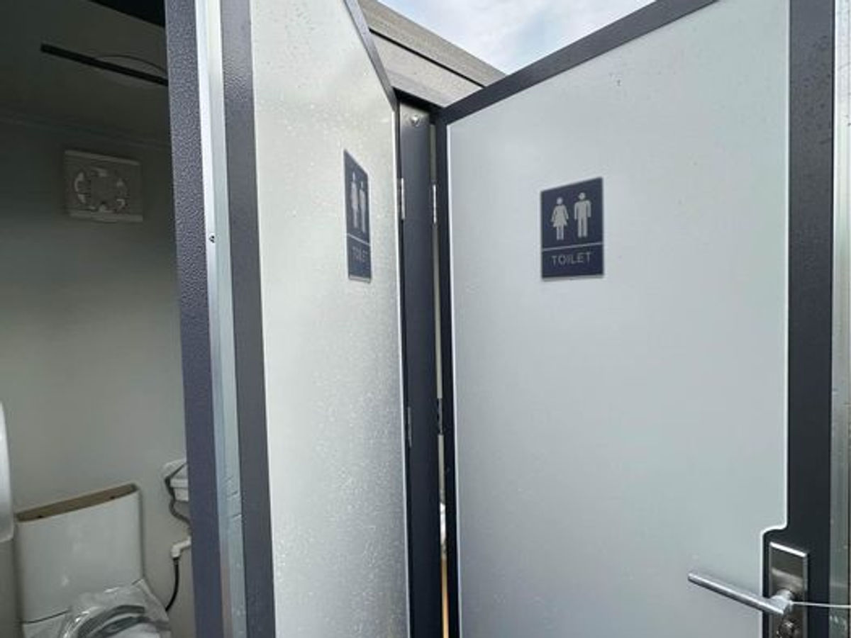 Bastone Portable Restroom with 2 Private Toilet Stalls — view 4