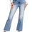 Thumbnail: High rise straight raw hem cropped denim pants