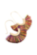 Thumbnail: Mye1038 - Fan Shape Drop Hoop Earrings