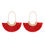 Thumbnail: Mye1038 - Fan Shape Drop Hoop Earrings