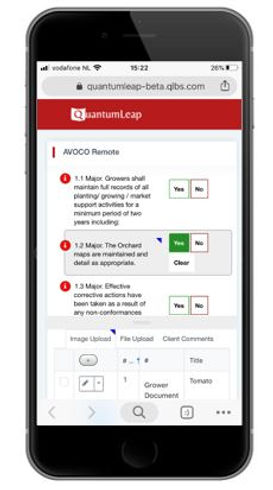 QuantumLeap application displayed on mobile phone