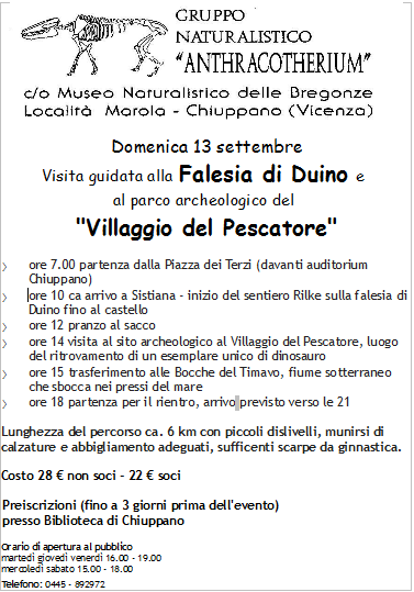 Gita naturalistico-paleontologica a Duino