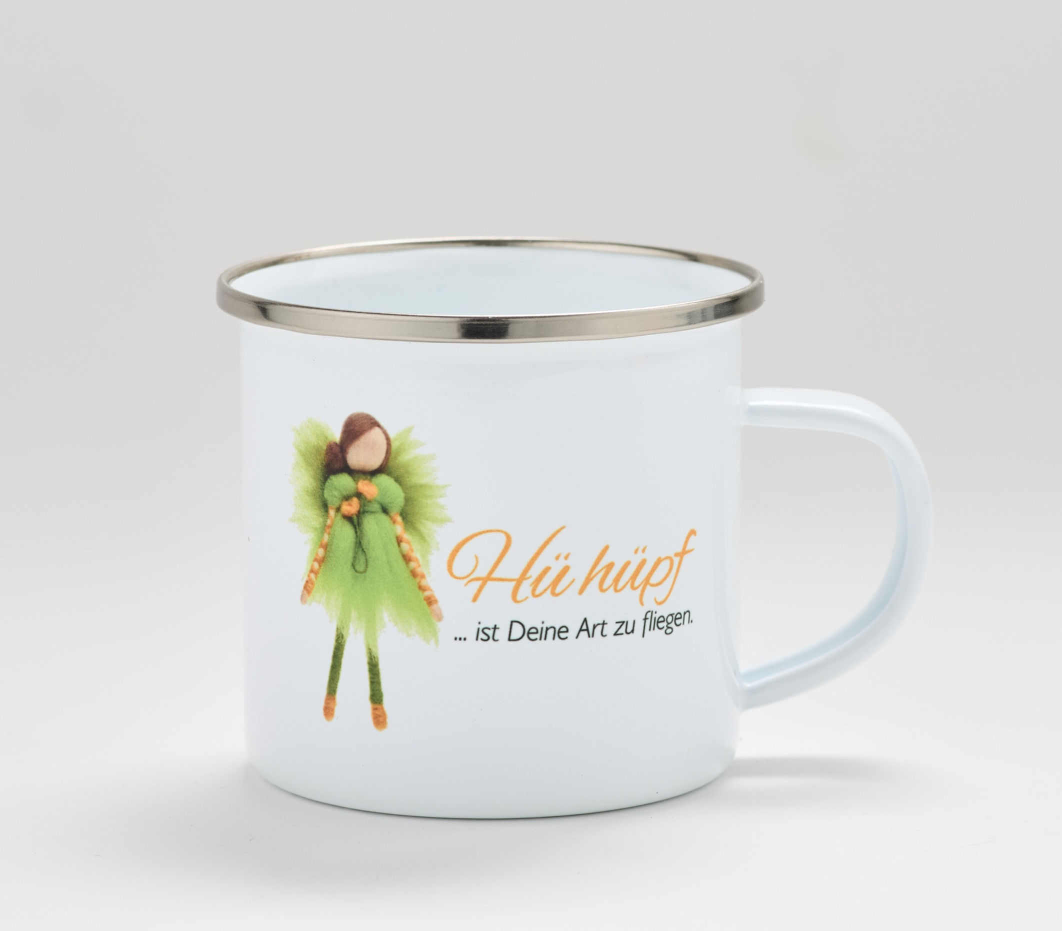 Emailletasse Hü hüpf