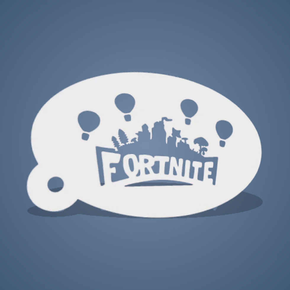 Pochoir plastique du logo de Fortnite détaillé
