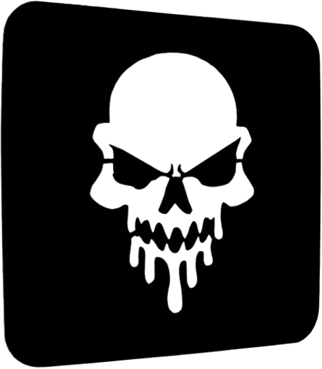Pochoir Tatouage d’une Tête de Mort Enragée
