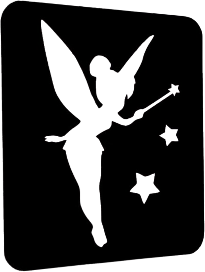 Pochoir Tatouage d'une fée avec des étoiles