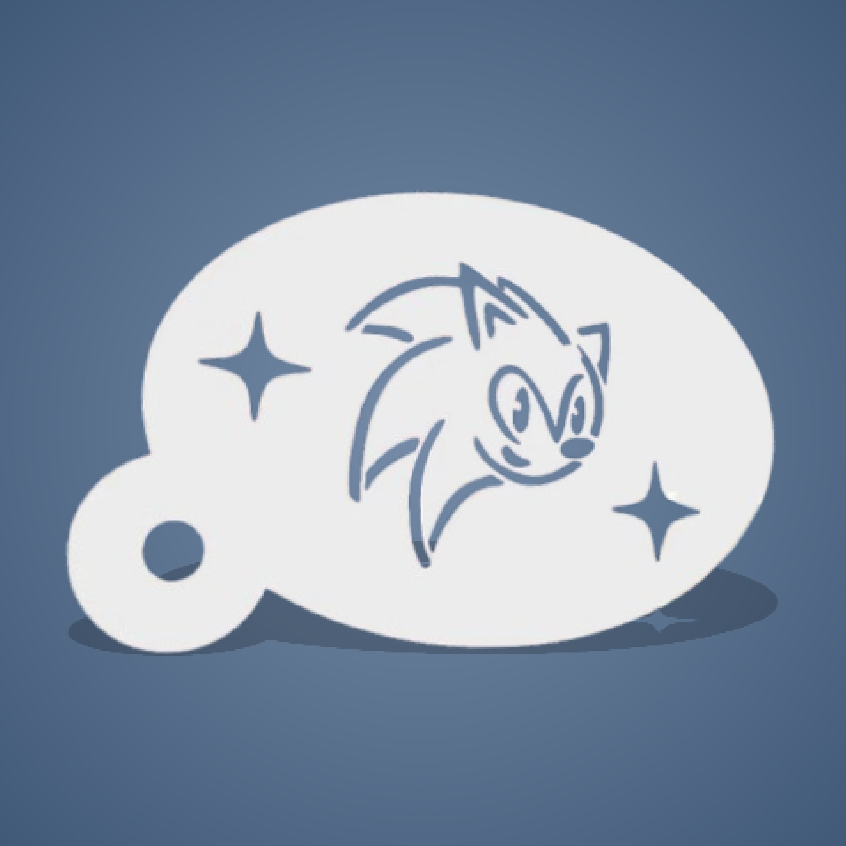 Pochoir plastique de la tête de Sonic