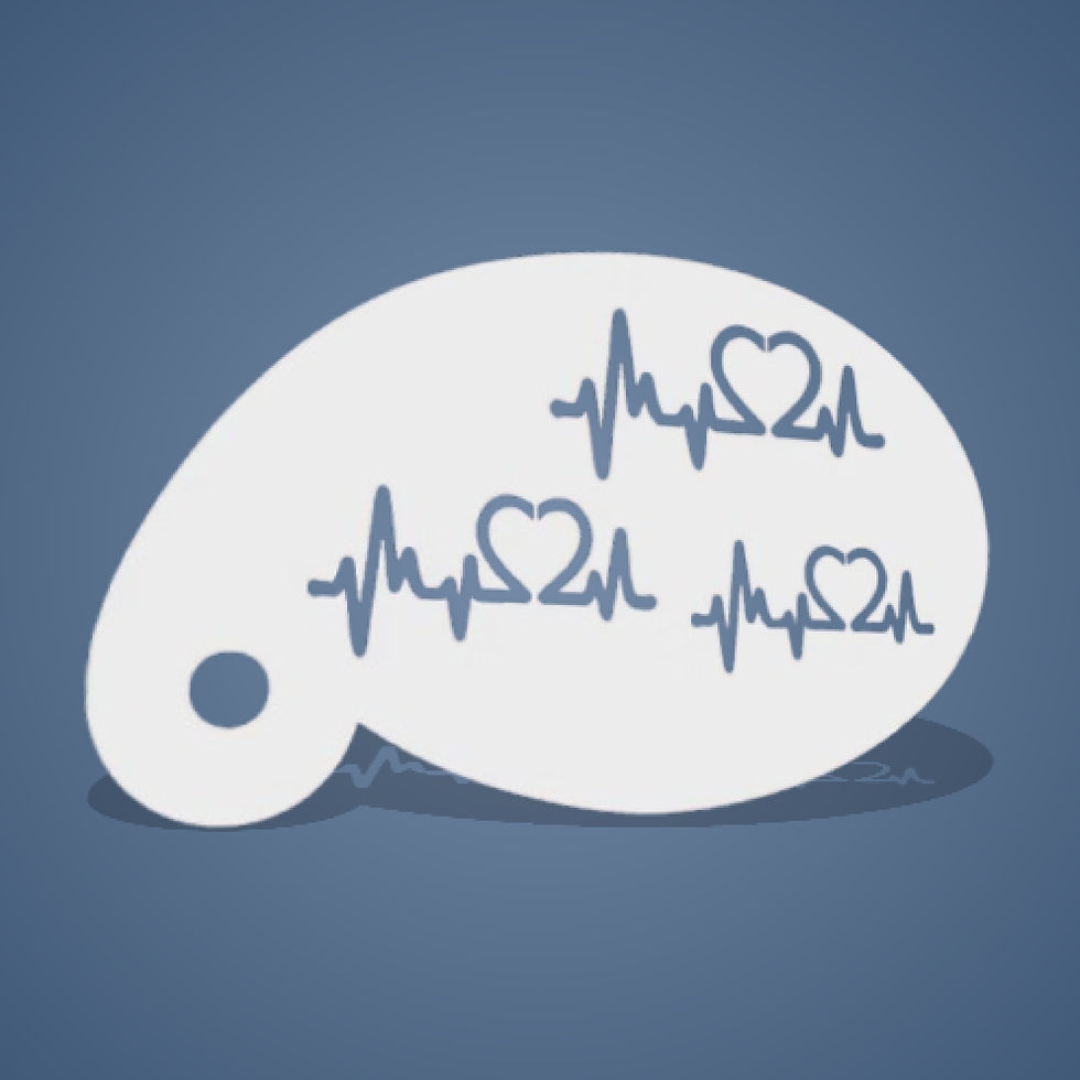 Pochoir plastique réutilisable de plusieurs lignes de Battements de Cœurs qui forment un cœur de différentes tailles