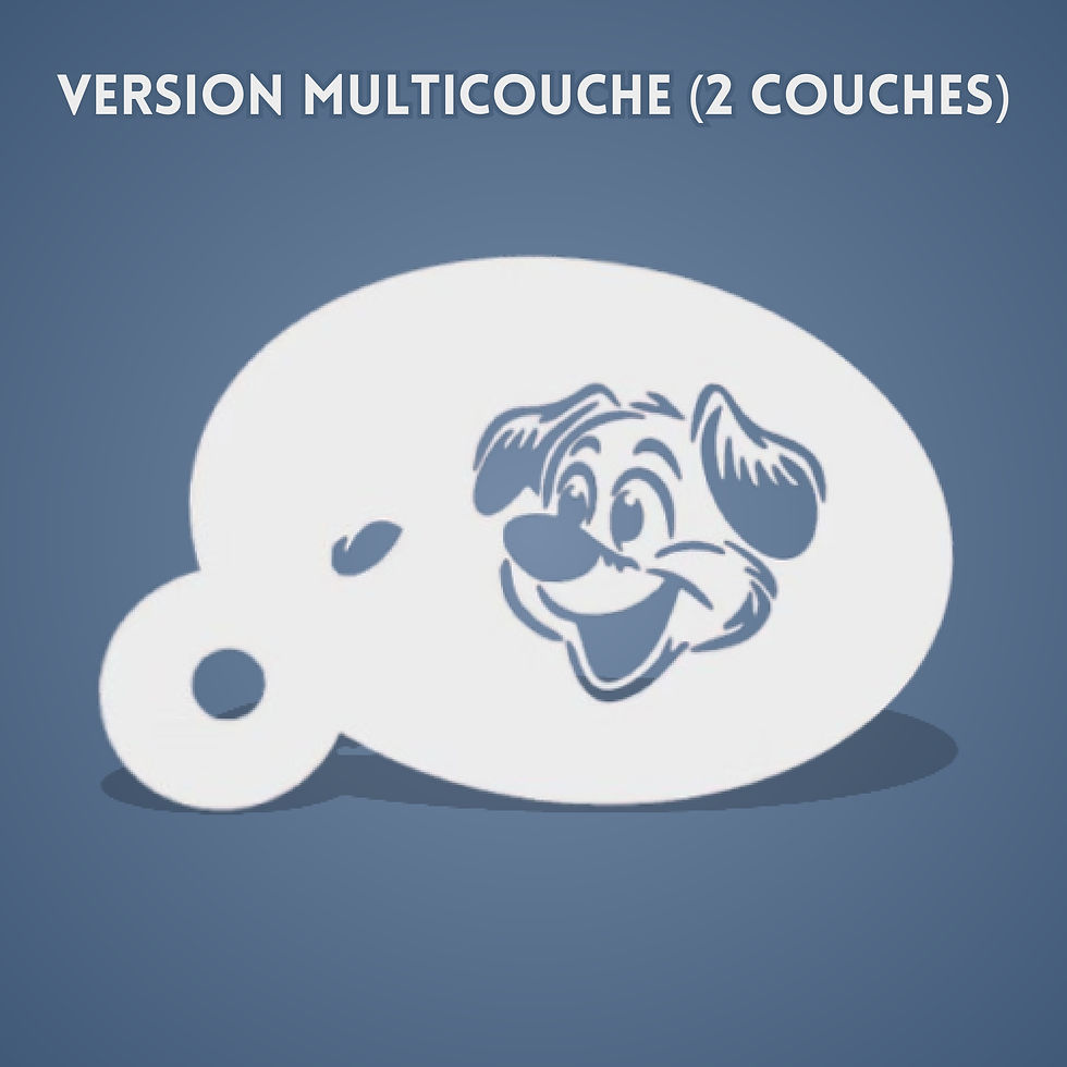 Miniature : Pochoir plastique réutilisable d’un Chiot (version monocouche)