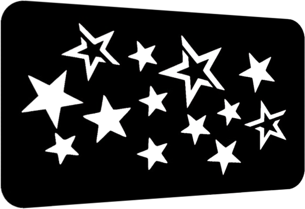 Pochoir Tatouage d’Étoiles de Star Étendu