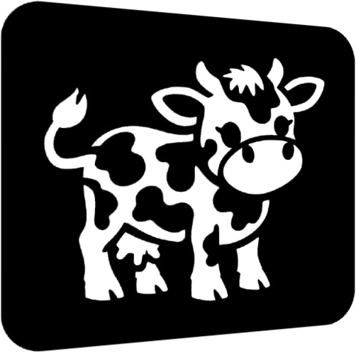 Pochoir tatouage d’une Vache