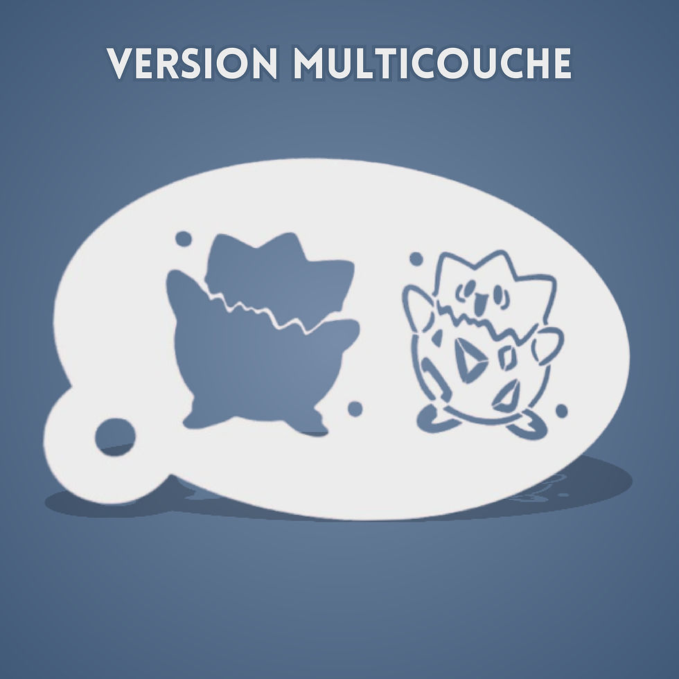 Miniature : Pochoir plastique réutilisable de Togepi le Pokémon (version multicouche)