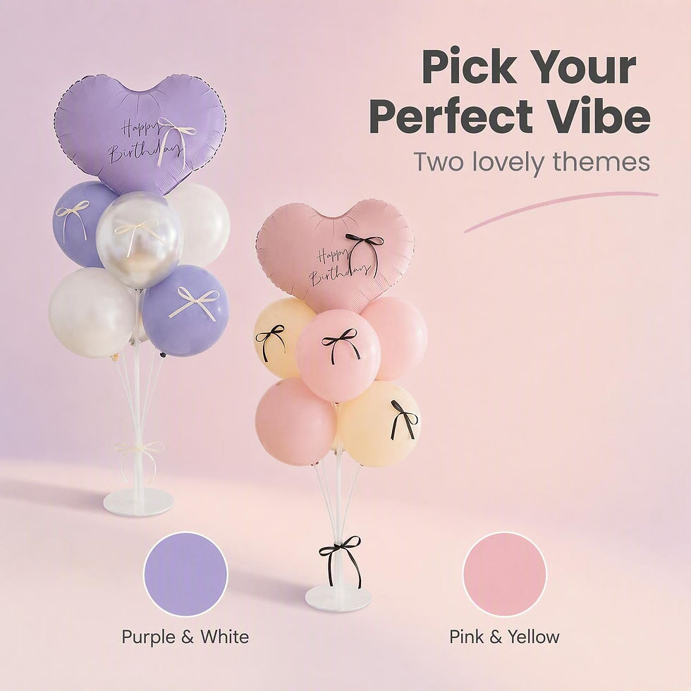 Thumbnail: Pastel Bow Birthday Balloon Table Centrepiece Set