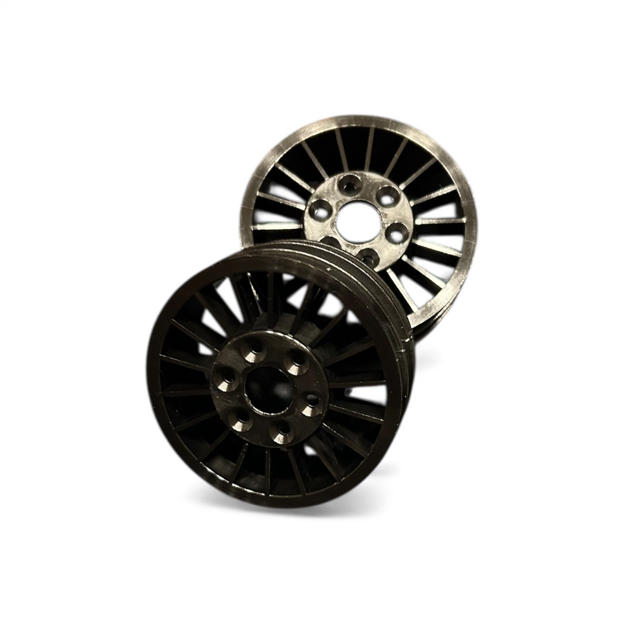 JCR 2.2” Front Black Ribbed Wheels Fits RX4 Evo MX4 RMP RRP-EVO.3B