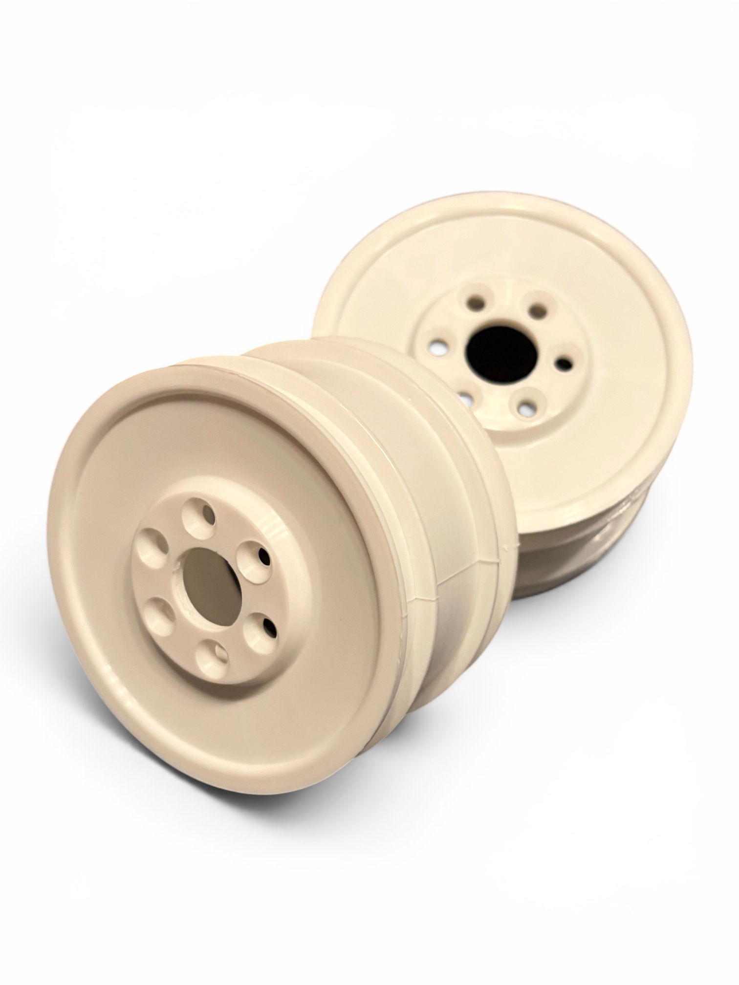 JCR 2.2” Rear White Dish Wheels Fits RX4 Evo MX4 RMP RRP-EVO.2W