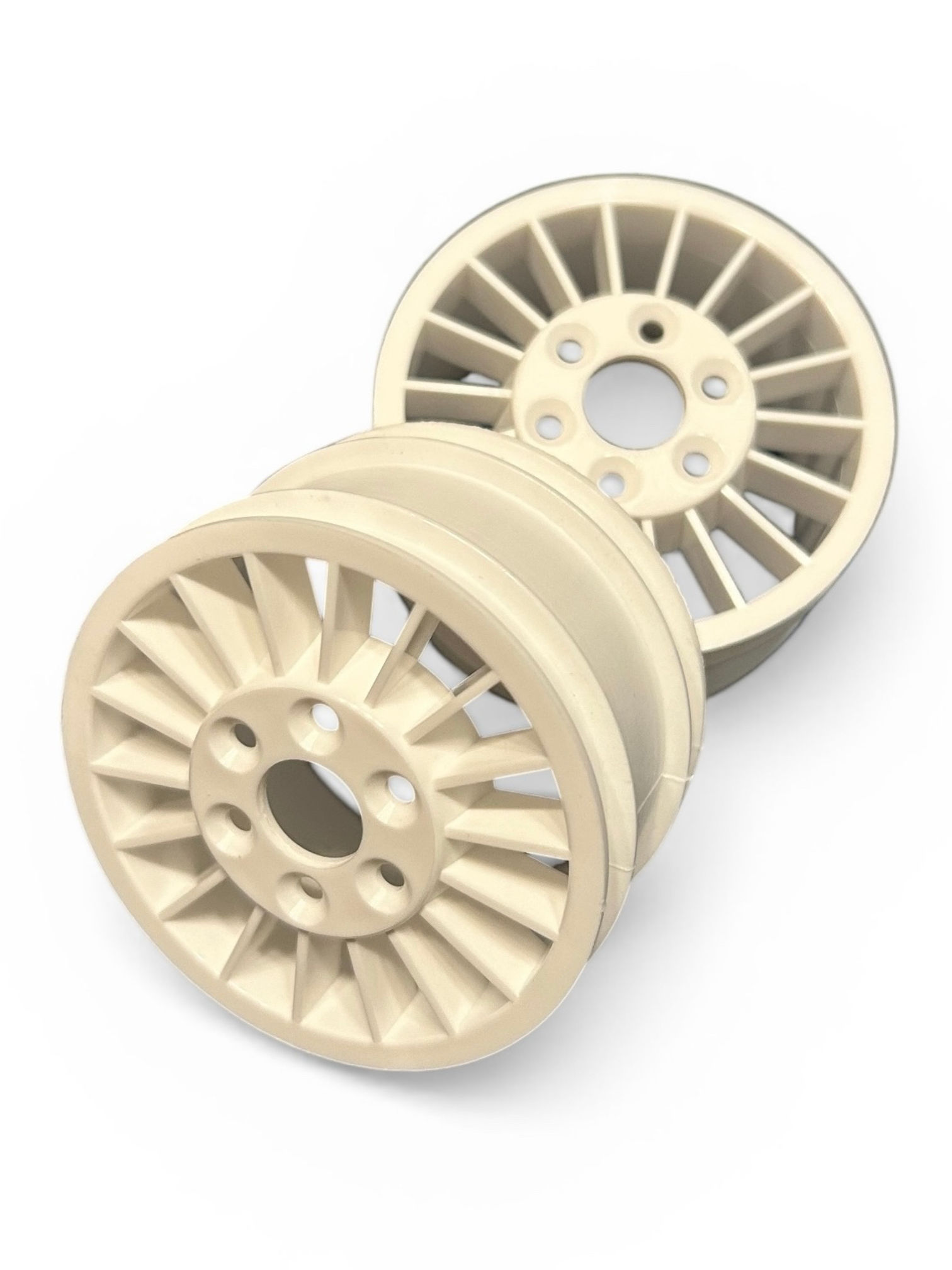 JCR 2.2” Rear White Ribbed Wheels Fits RX4 Evo MX4 RMP RRP-EVO.4W