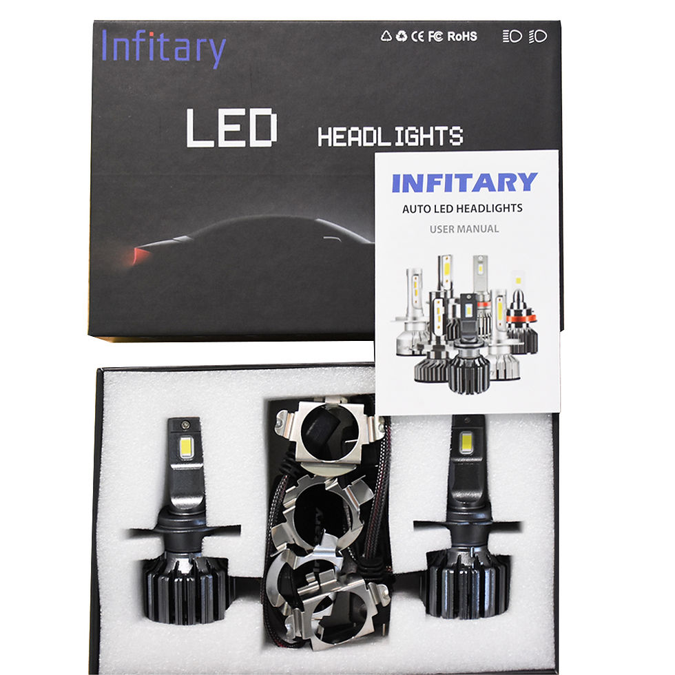 Thumbnail: INFITARY H7 LED Headlight Bulbs Canbus Error Free 55W 26000LM 6000K CSP Car
