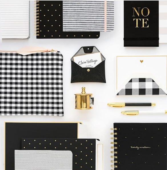 Black and white desk accessories