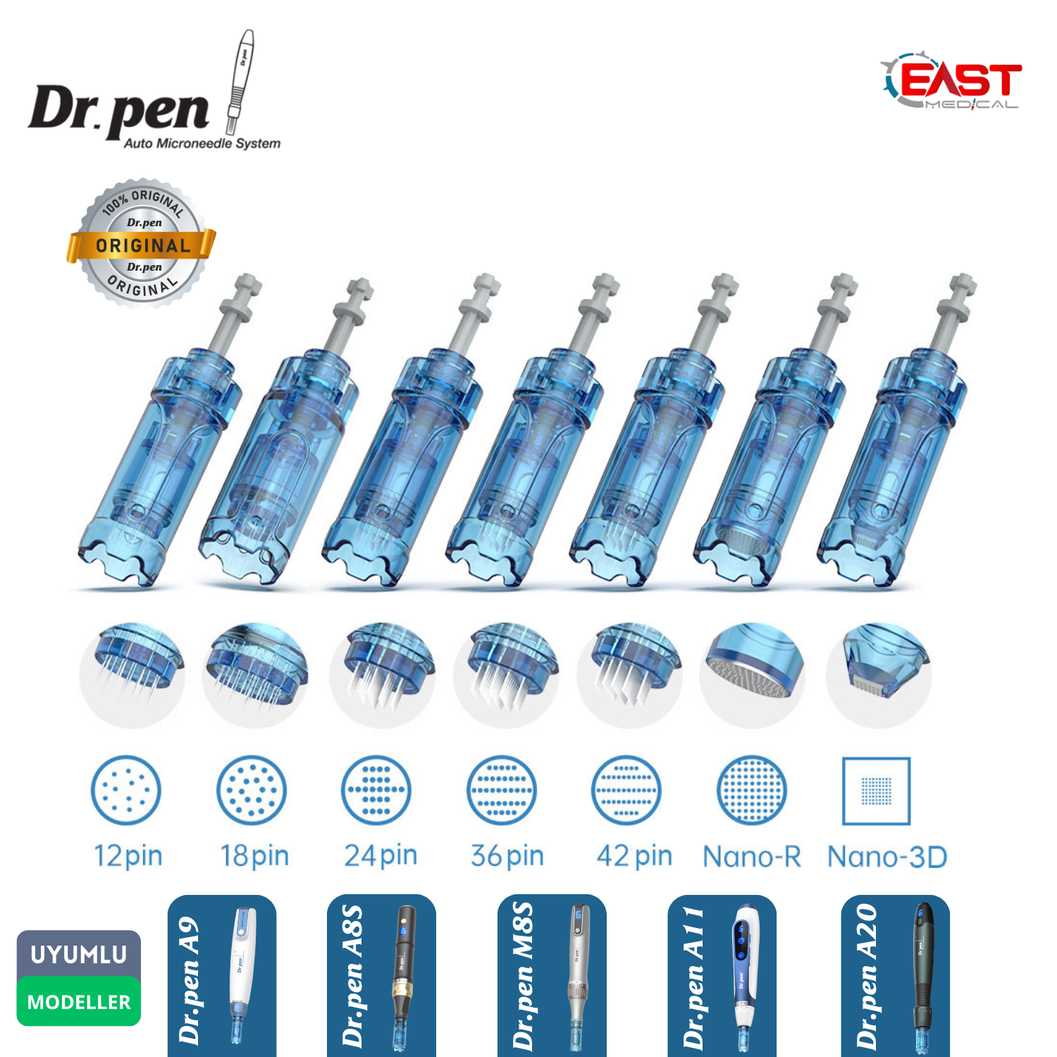 Dr pen A9 - M8S -A8S - A11 - A20 Dermapen iğneleri 10 Adet