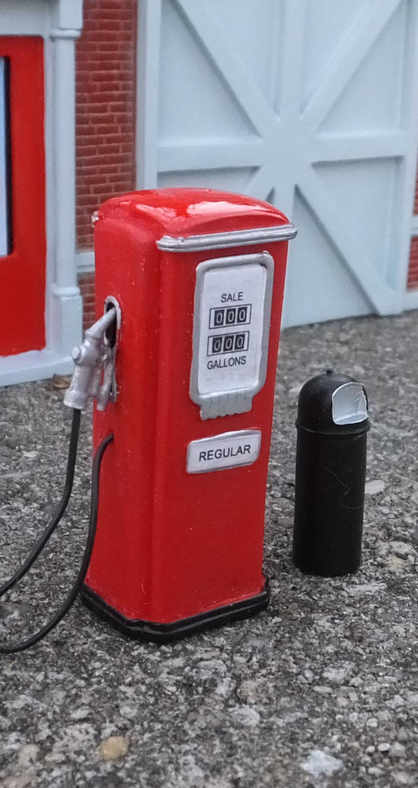 Thumbnail: Gas Pump Set Miniatures (4 Pc) Circa 1950's 1/24 Scale G Scale