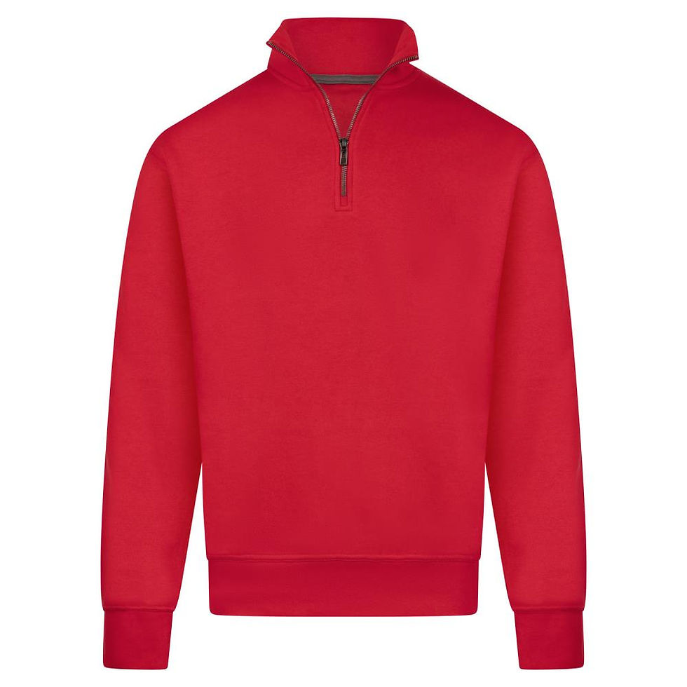 Thumbnail: ZIPNECK SWEATER - voor & achterkant bedrukt