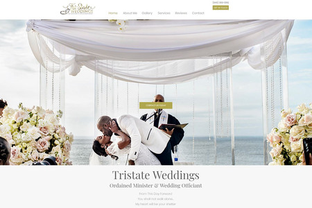 Officiant Website: The site created is for an officiant who provides many different wedding services