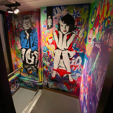 Muurschildering gang Jackies Deventer