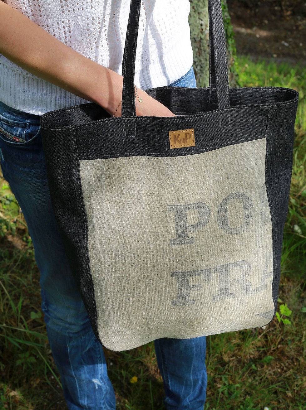 Miniature : Maxi totebag en chanvre ancien La Poste KaP Crea upcycling