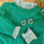 manchettes et col amovibles rayures vertes KaP Crea