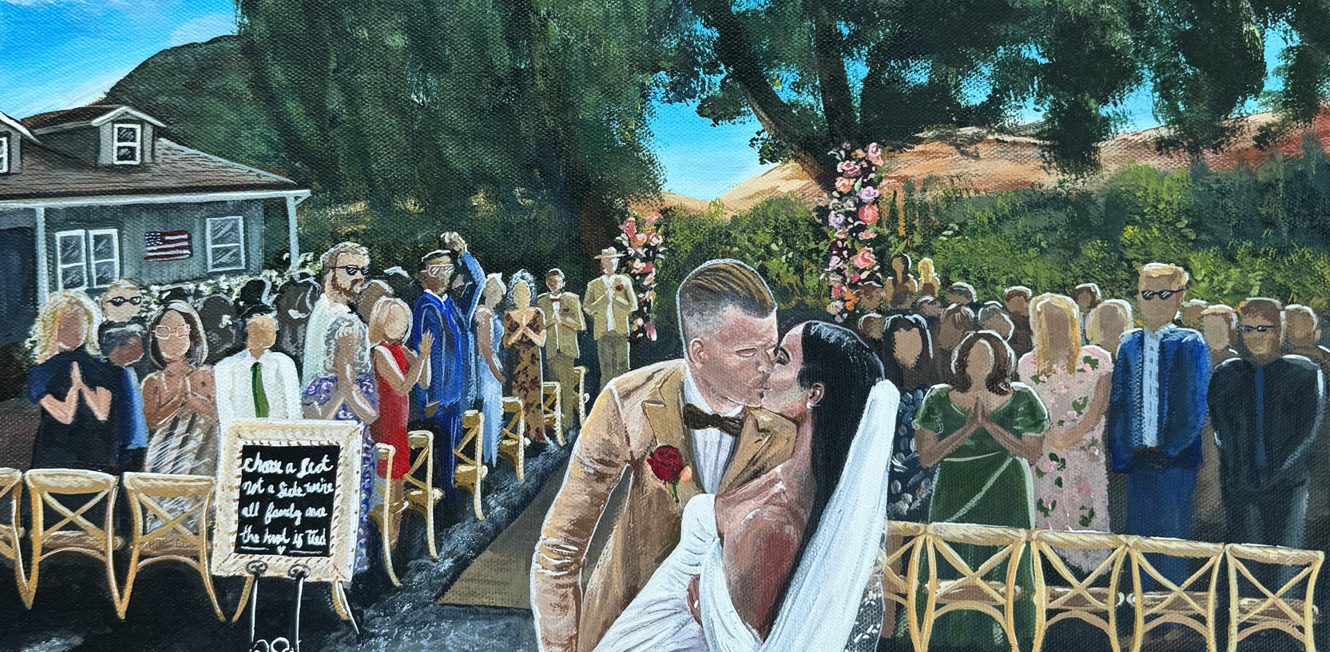 Live Wedding Painting Dip Kiss Megan McArthur Miss Megans Studio
